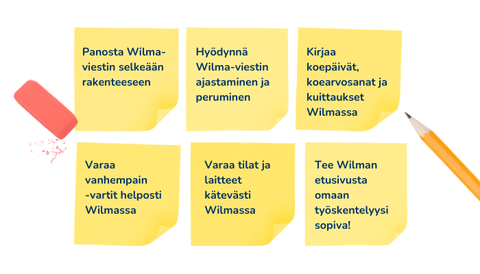 6 Wilma-vinkkia opettajille