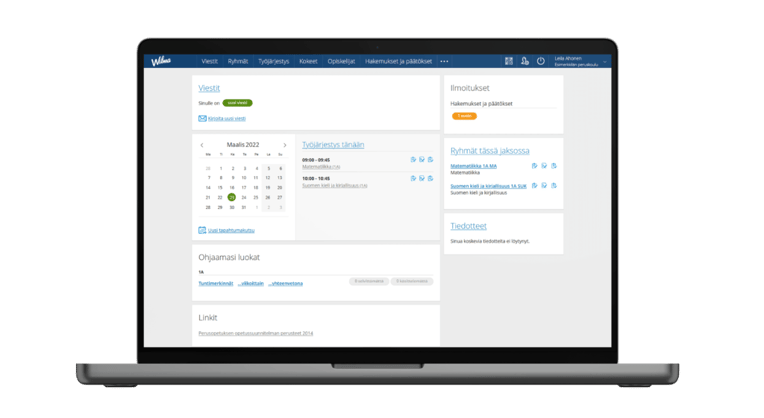 Wilman etusivunäkymä